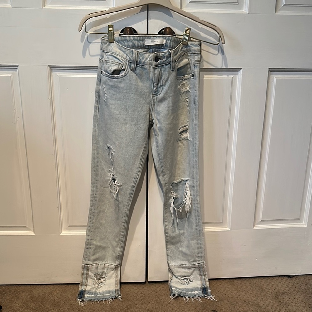 Distressed Light Blue Jeans